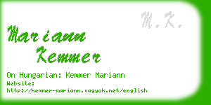 mariann kemmer business card